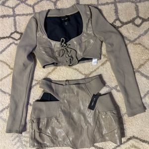 Faux leather 2 piece set